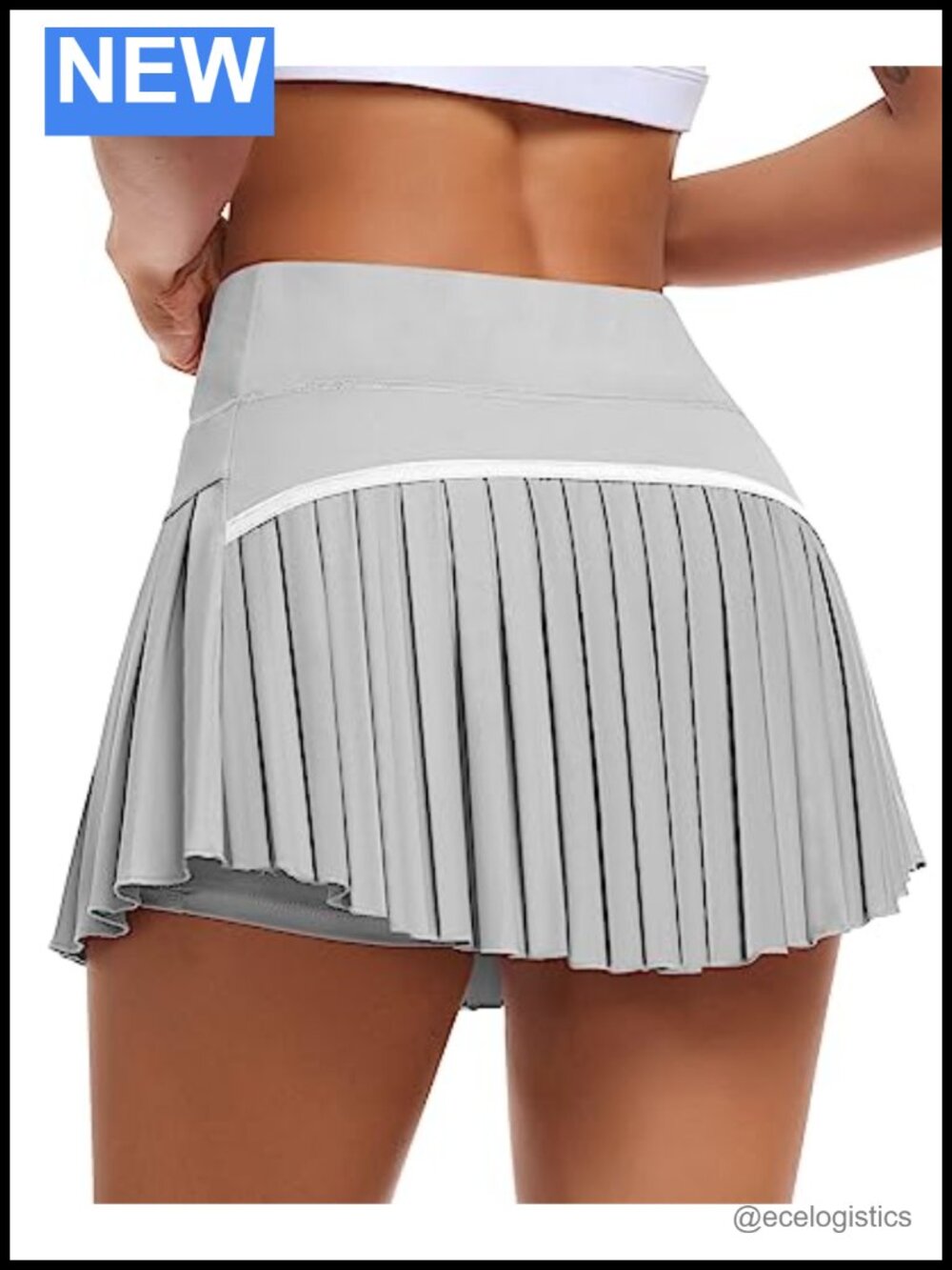Pleated Tennis Skort with Built-in Shorts High Waist Active Skirt